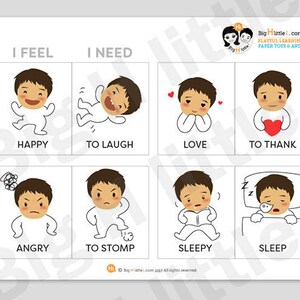 Flash Cards Emotion Sets - Total 40 cartes, jouets éducatifs pour la classe préscolaire