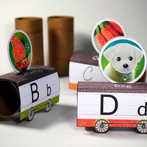 Alphabet Train / Paper Crafts printable / Montessori Letters / Educational toys / Boys room decor Include Australia version image 4