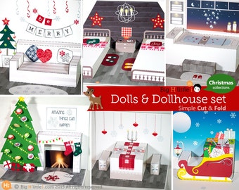 Christmas Papercraft / Christmas Dollhouse / Paper Crafts Kits