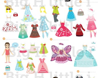 Muñecas de papel imprimibles / Muñecas de papel digitales / Fiesta de muñecas de papel / Muñecas familiares y amigos / Descarga instantánea