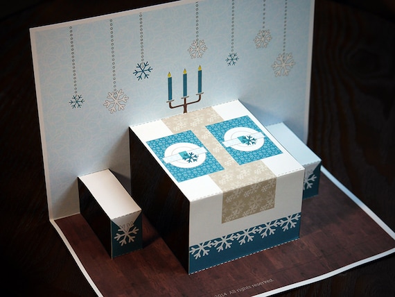 Christmas crafts - Creative play - Educational toys  - Christmas doll house dining room - PDF downloads