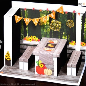 Paper Dollhouse / Thanksgiving Gifts / Paper Crafts / Creative Playthings / Instant Downloads