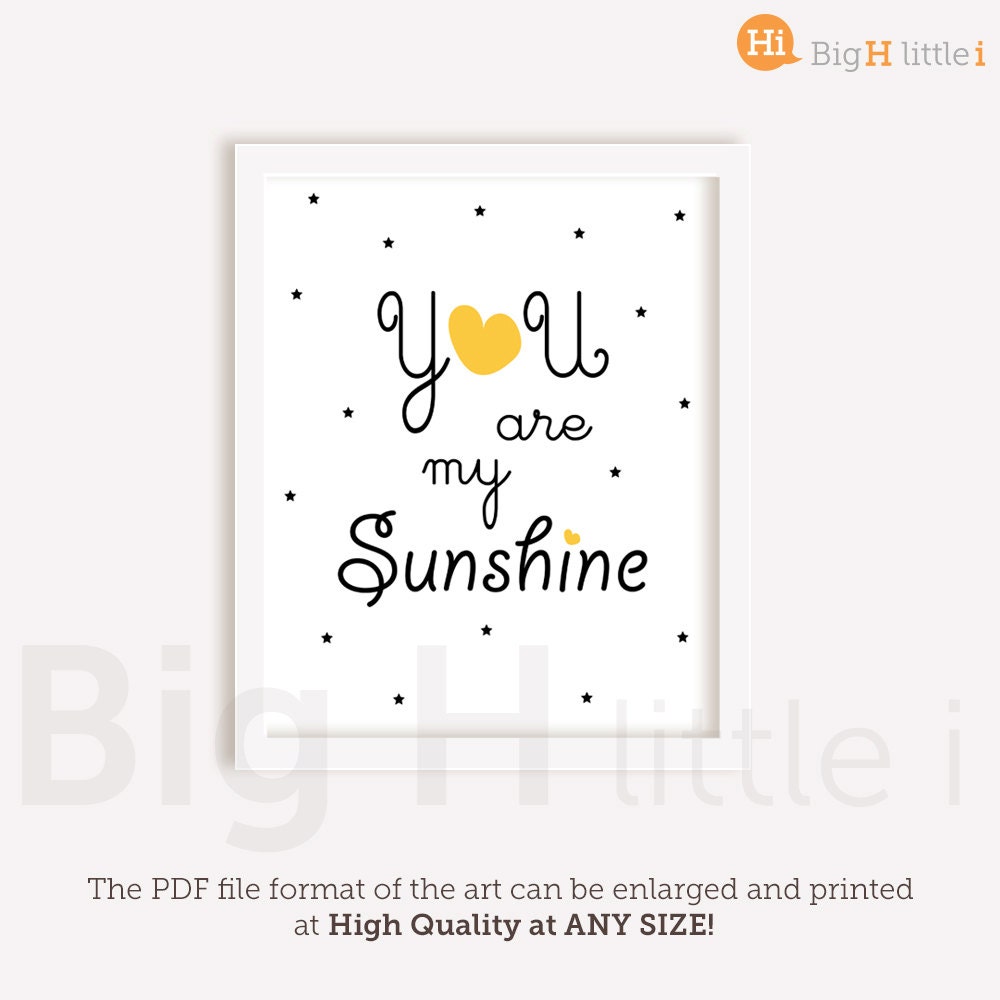 You Are My Sunshine Printables / Childrens Nursery Decor / - Etsy