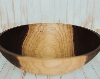 17" Walnut Wooden Bowl, Large Wooden Salad Bowl, Food Safe Wooden Bowl, Walnut Bowl, Hardwood Bowl