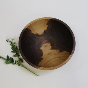 15 Large Wooden Salad Bowl, Wooden Salad Bowl, Food Safe Wooden Bowl, Traditional Wood Bowl, Walnut Bowl, Hardwood Bowl, Walnut Wood image 3