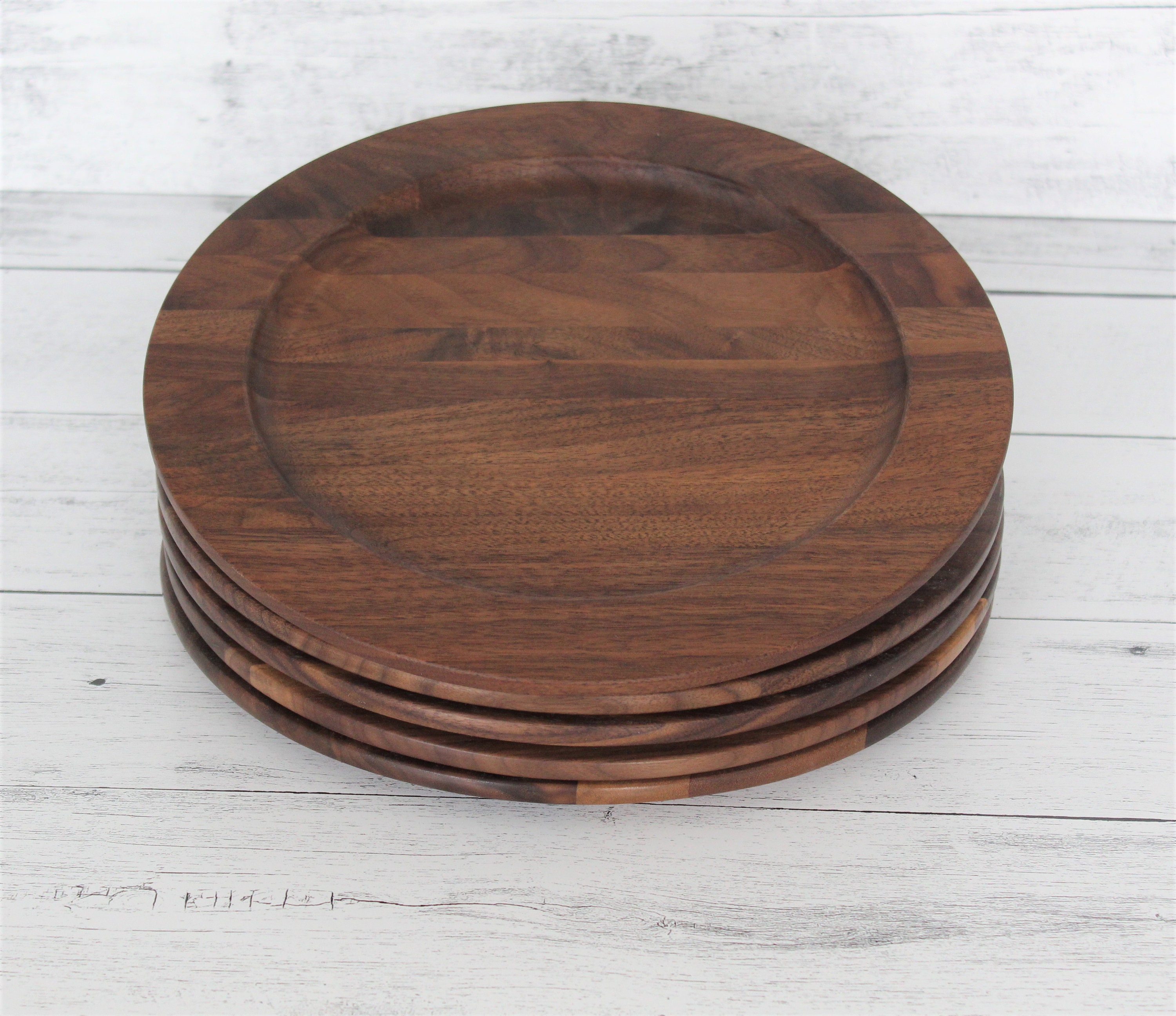 Wooden plate set of three 13 " long medieval serving plate  alder wood 