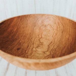 20" Cherry Wooden Salad Bowl Bee's Oil Finish