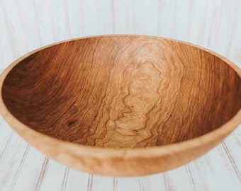 20" Cherry Wooden Salad Bowl Bee's Oil Finish