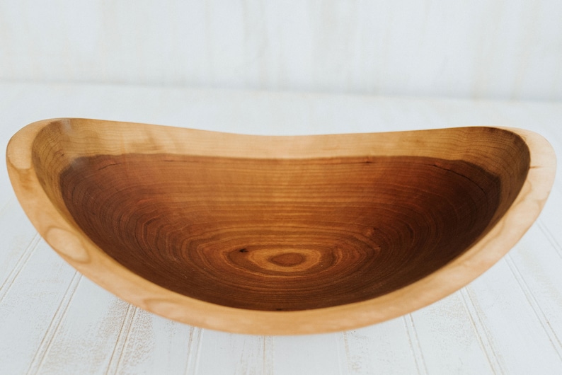 15 Large Wooden Salad Bowl, Cherry Bowl, Live Edge Wooden Bowl. Wooden Salad Bowl, Food Safe Wooden Bowl, Hardwood Bowl, Wood Bowl image 1