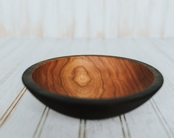 7&quot; Ebonized Cherry Wooden Bowl, Wood Bowl, Wooden Bowl, Salad Bowl, Food Safe Wooden Bowl, Individual Salad Bowl, Hardwood Bowl, Cherry Bowl