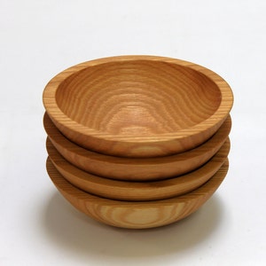 4 - 7&quot; Northern Michigan Red Oak Bowls with Bee&#39;s Oil Finish