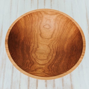 17" Large Cherry Bowl, Food Safe Wooden Bowl, Wooden Salad Bowl, Housewarming Gift- Personalize your Bowl with no additional cost!