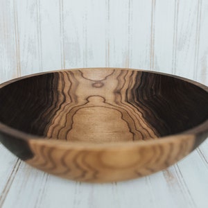 15" Large Wooden Salad Bowl, Wooden Salad Bowl, Food Safe Wooden Bowl, Traditional Wood Bowl, Walnut Bowl, Hardwood Bowl, Walnut Wood