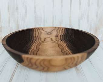 15" Large Wooden Salad Bowl, Wooden Salad Bowl, Food Safe Wooden Bowl, Traditional Wood Bowl, Walnut Bowl, Hardwood Bowl, Walnut Wood