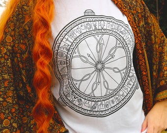 His Dark Materials, Alethiometer inspired Screen Printed T-Shirt