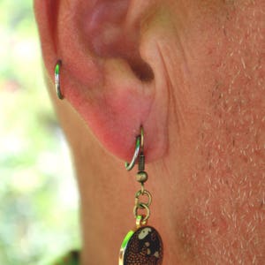 Golden Pangolin Enamel Earrings image 5
