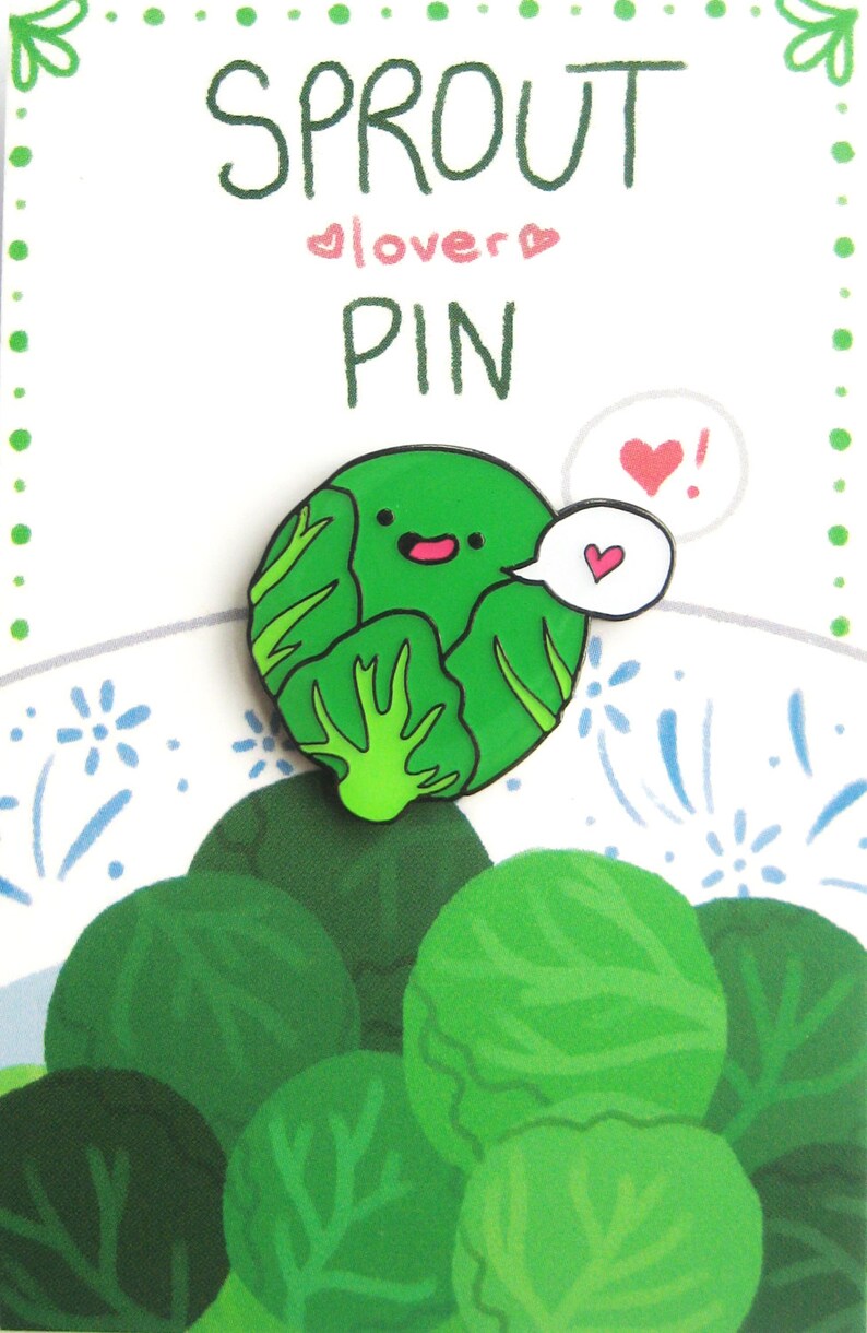 Christmas Brussels Sprout LOVER Enamel Pin image 3