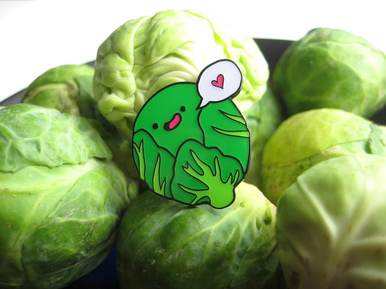 Christmas Brussels Sprout LOVER Enamel Pin image 2