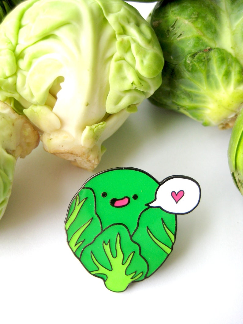 Christmas Brussels Sprout LOVER Enamel Pin image 1