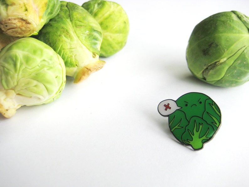 Christmas Brussels Sprout HATER Enamel Pin image 2