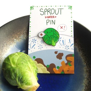 Christmas Brussels Sprout HATER Enamel Pin image 3