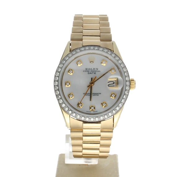 Rolex Date 34 Yellow-gold 1550 Mother-of-Pearl Di… - image 1