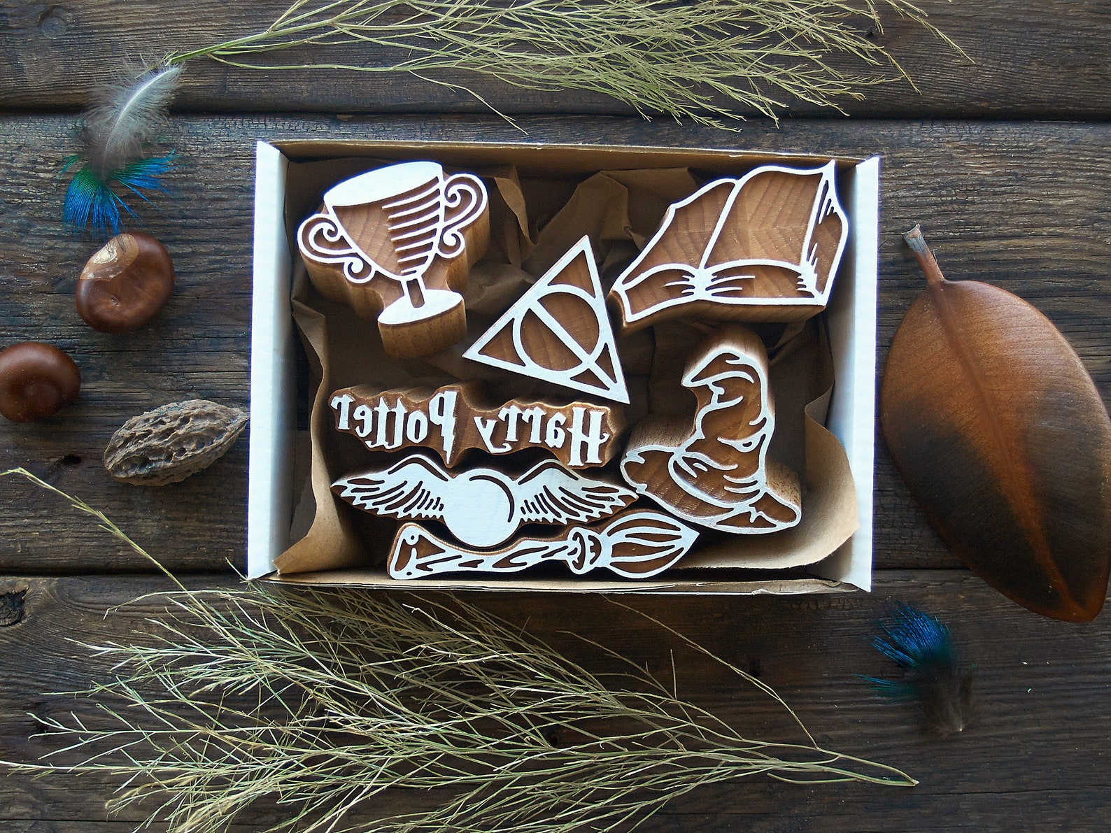 Harry Potter printing stamp set magic stamps wooden stamp | Etsy