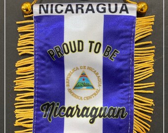 Nicaragua flag for Automobile cars Home Small 4x6 comes with suction cup easy to Hang Quality made Nicaraguan designs Quality made flags