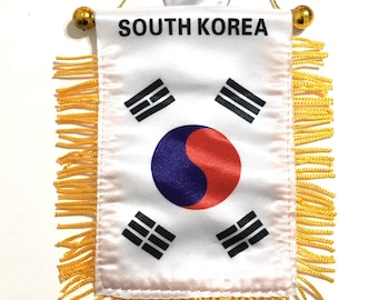 Korea Korean flag for car & Home Accessories small mini banner quality made Sticks to glass or Hang on Wall Autombiles Home decor