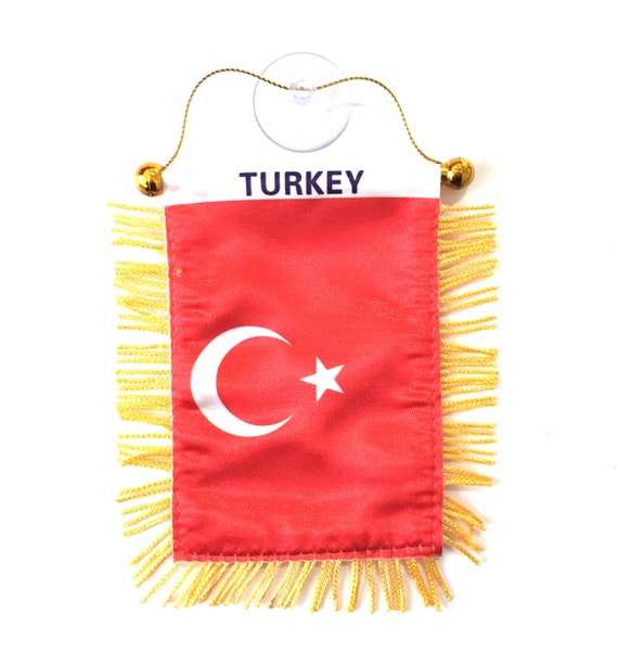Türkei Türkische Flagge Qualität Handgemacht Mini Banner Automobile &  Wohndekoration kleine hängende Rückansicht Wand Büro Raum Accessoires -  .de