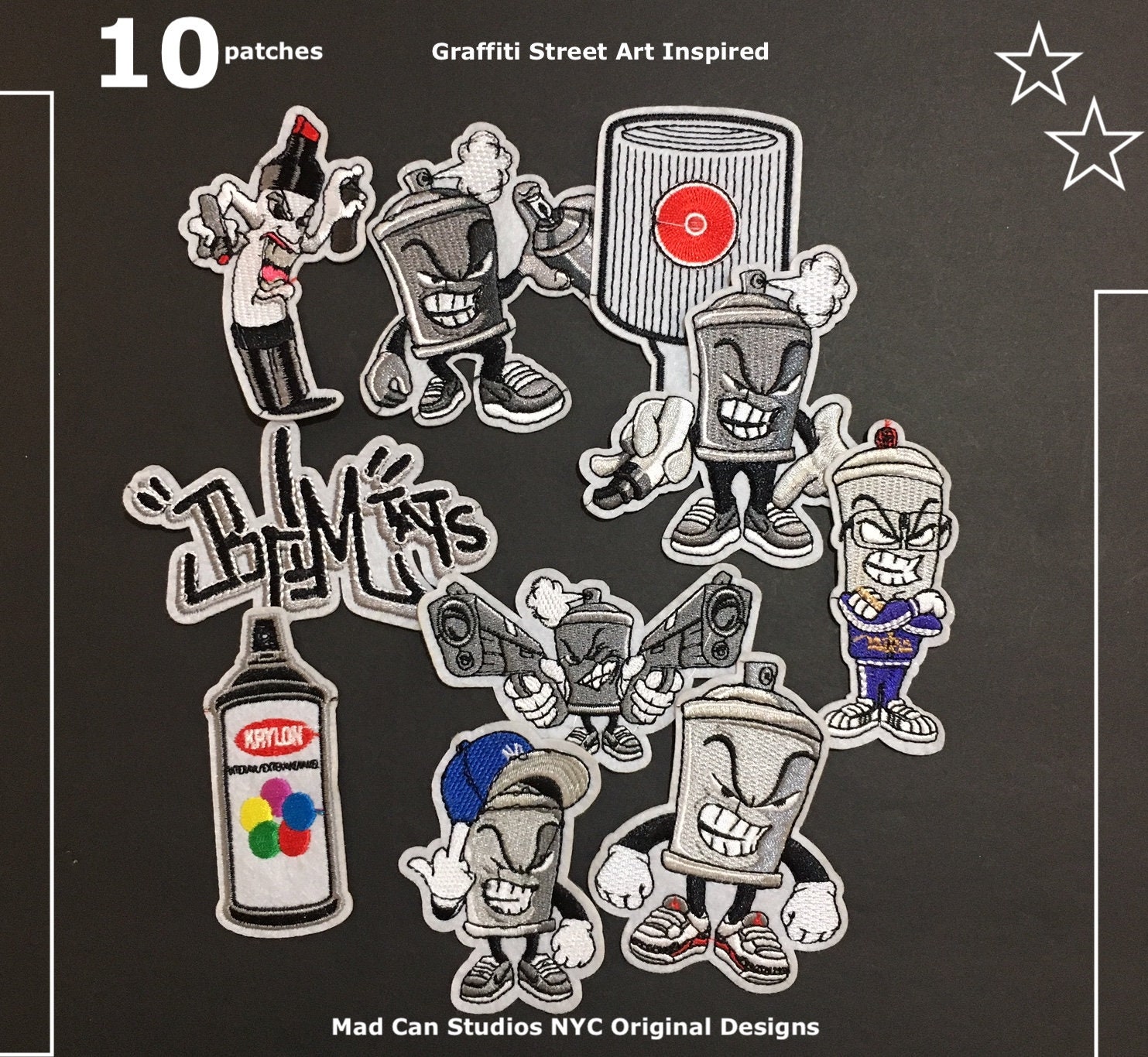 Cool Patches Iron on Clothing Stickers Graffiti Street Urban Art Artist  Inspired Quality Clothing Iron on Patches (3)