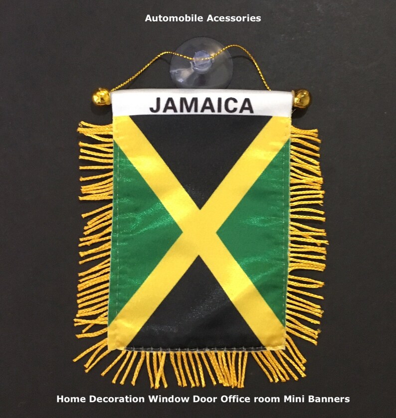 Jamaica Jamaican Flag Quality Hand Made Mini Banners Etsy
