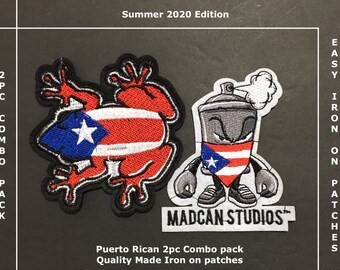 Puerto RIco flag Clothing Accessories Boricua Puerto Rican Iron on clothing patches for jeans Backpack jackets DIY More