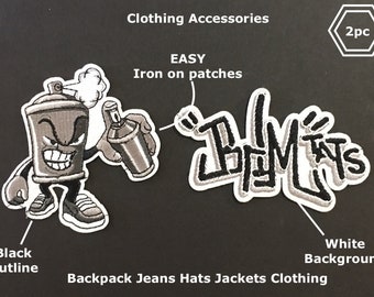 Cool Iron on patches Graffiti Street art inspired Clothing accessories patch for jean Hats Jackets Backpacks DIY & More Art Artist design