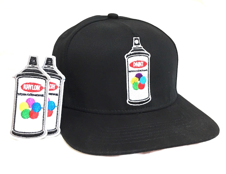 Cool Graffiti style snapback hat Black spray paint cap Artist Etsy