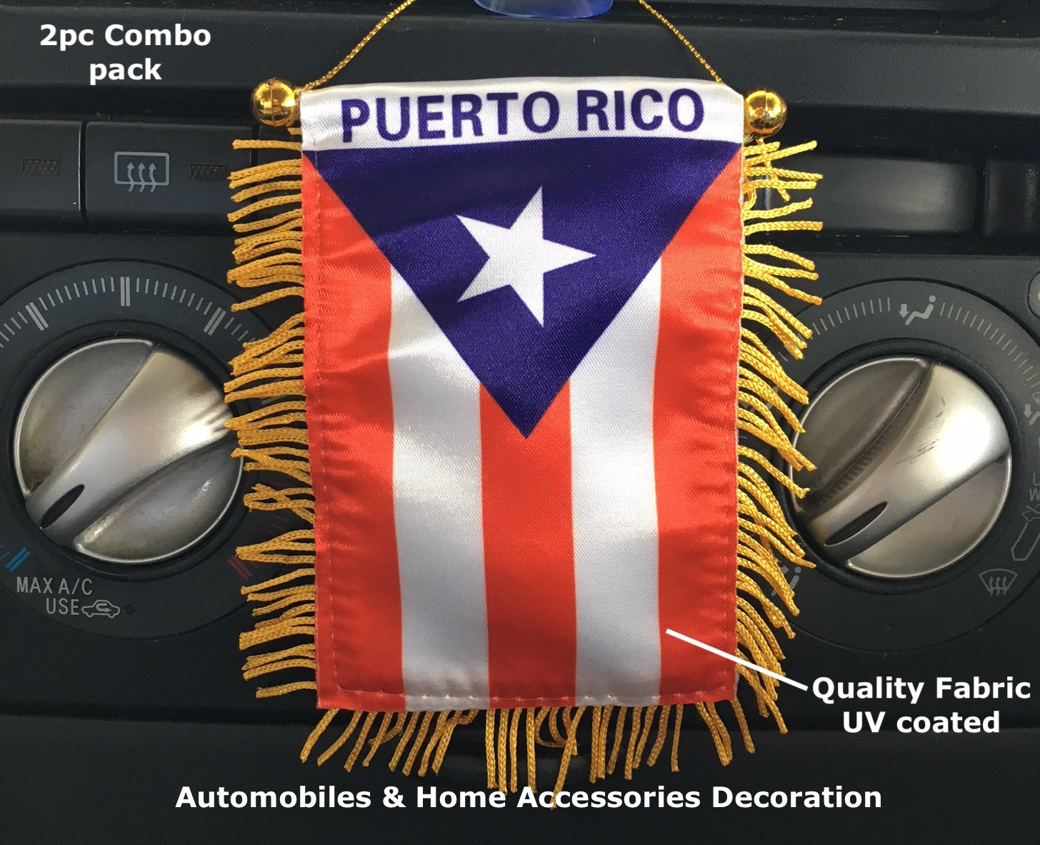 Puerto Rico and America Flag Combo Distressed Design Poster for