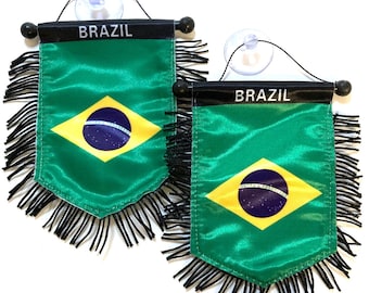 Brazil flag small Mini Banners car accessories home decoration window door wall flags decor Brazilian