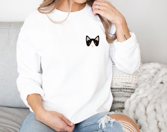 Sudadera de gato, sudadera cara del gato, regalo de la mamá del gato, suéter de la mamá del gato, camisa del gato de la mamá, sudadera del gato para las mujeres, señora del gato