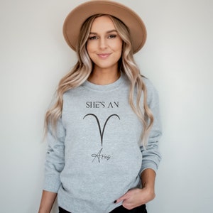 Aries Zodiac Sweatshirt, Women&#39;s Aries Zodiac Sweater, Aries  Astrology Sweatshirt, Horoscope Sweatshirt, Gift for Aries, March, April