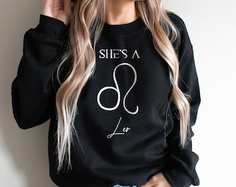 Leo Zodiac Sweatshirt, Women's Leo Zodiac Sweater, Leo Astrology Sweatshirt, Horoscope Sweatshirt, Gift for Leo, July, August