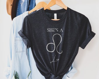 Leo Zodiac T-Shirt, Women's Leo Zodiac Shirt, Leo Astrology Shirt, Horoscope Shirt, Gift for Leo, July, August