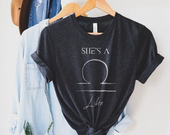 Libra Zodiac T-Shirt, Women's Libra Zodiac Shirt, Libra Astrology Shirt, Horoscope Shirt, Gift for Libra, September, October