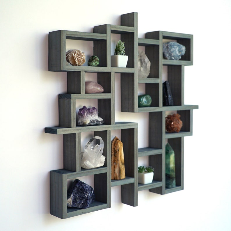 Wooden Knick Knack Wall Display Shelf Crystal Shelf Display Etsy