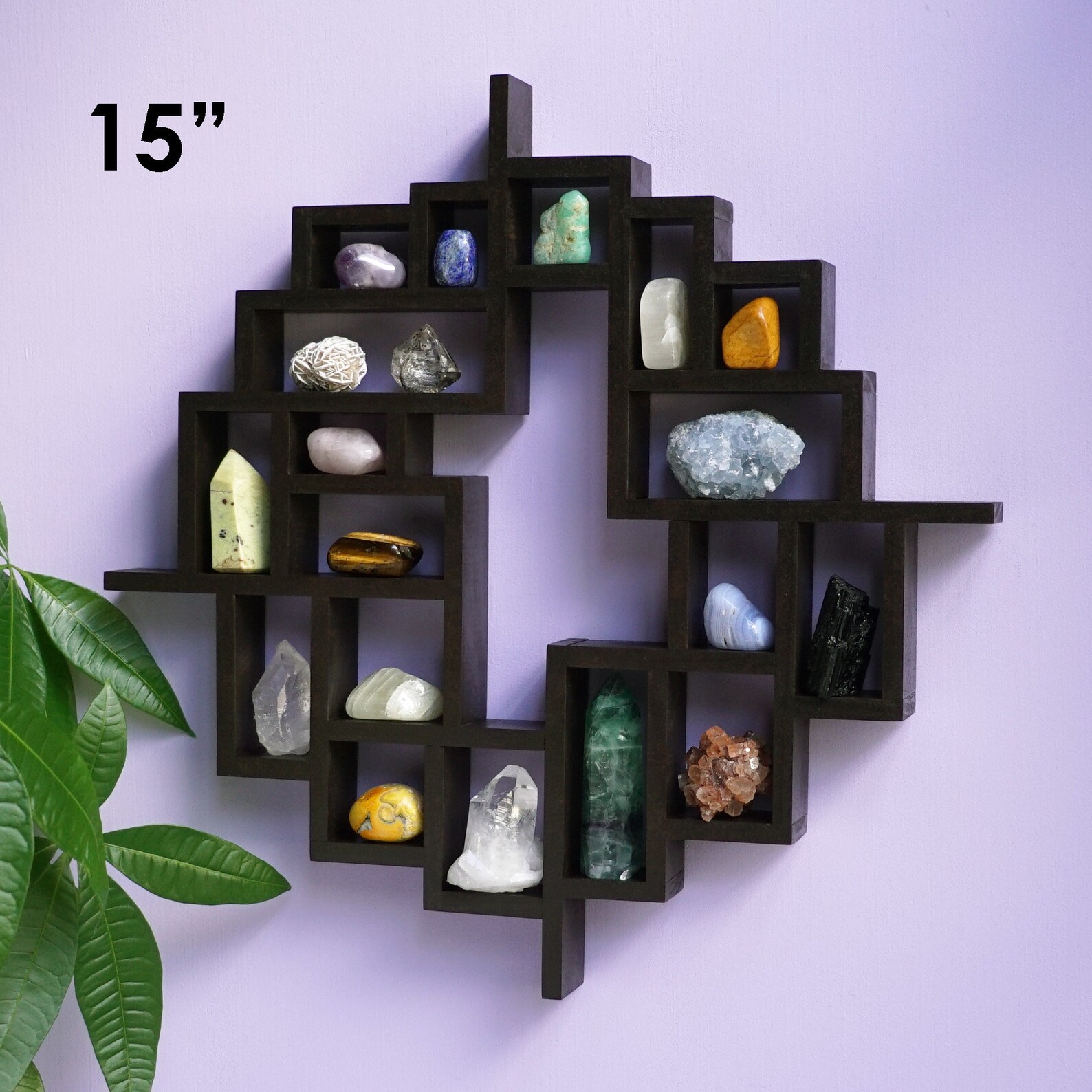Crystal Shelf Display Curio Shelf for Wall Geometric Etsy