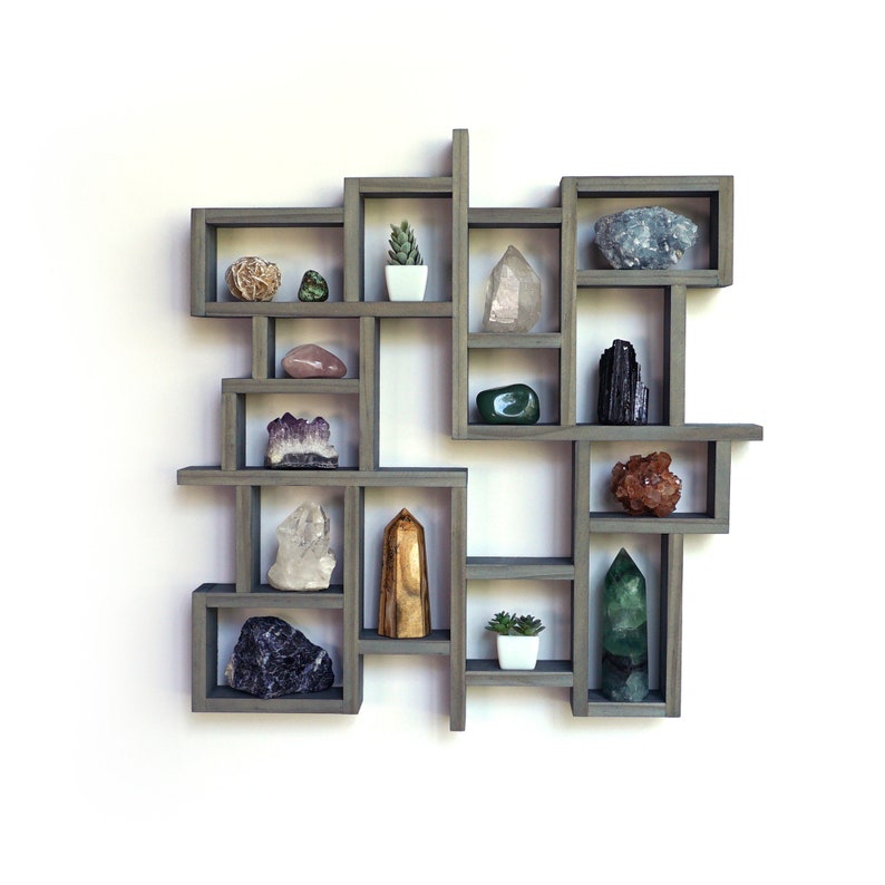 Wooden Knick Knack Wall Display Shelf Crystal Shelf Display Etsy