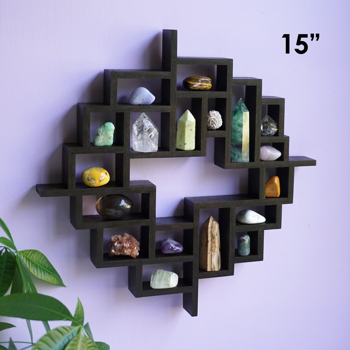 Crystal Shelf Display Curio Shelf for Wall Geometric Etsy