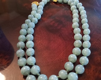 Circa 1963-1990/'s Les Bernard Gold Tone Dimpled Ball Beaded Necklace