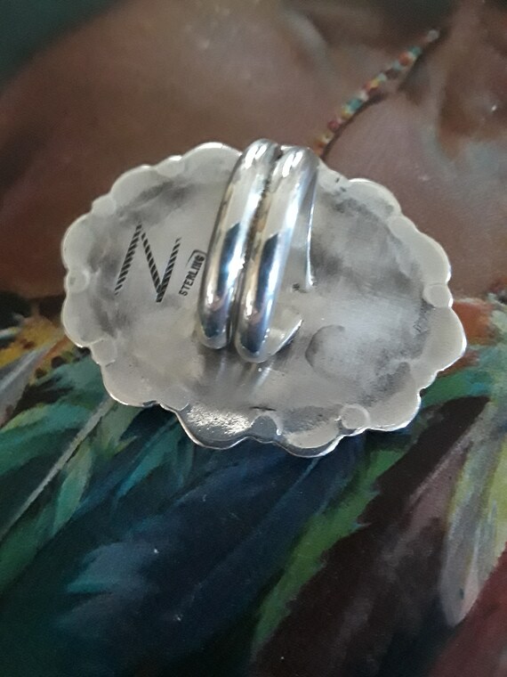 Large turquoise sterling silver native American a… - image 2