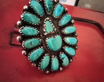 Sterling Silver Turquoise Native American Ring, Size 8] - Etsy