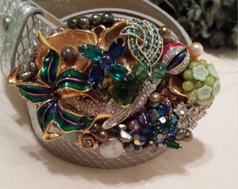 Vintage jeweled belt buckle made by petronella designs